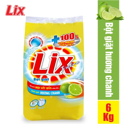 [HCM]Bột Giặt Lix Extra Hương Chanh 6Kg EC006 - Tẩy Sạch Vết Bẩn Cực Mạnh