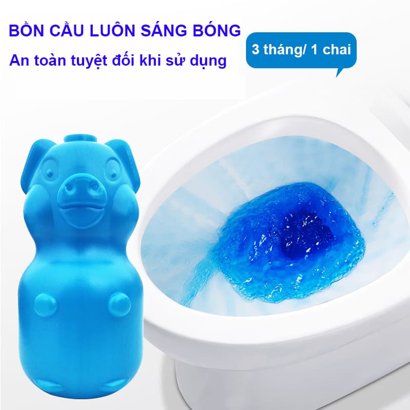 Combo 3 Lọ thả bồn cầu hình con heo - Lọ tẩy bồn cầu và khử mùi hình lợn mẫu mới