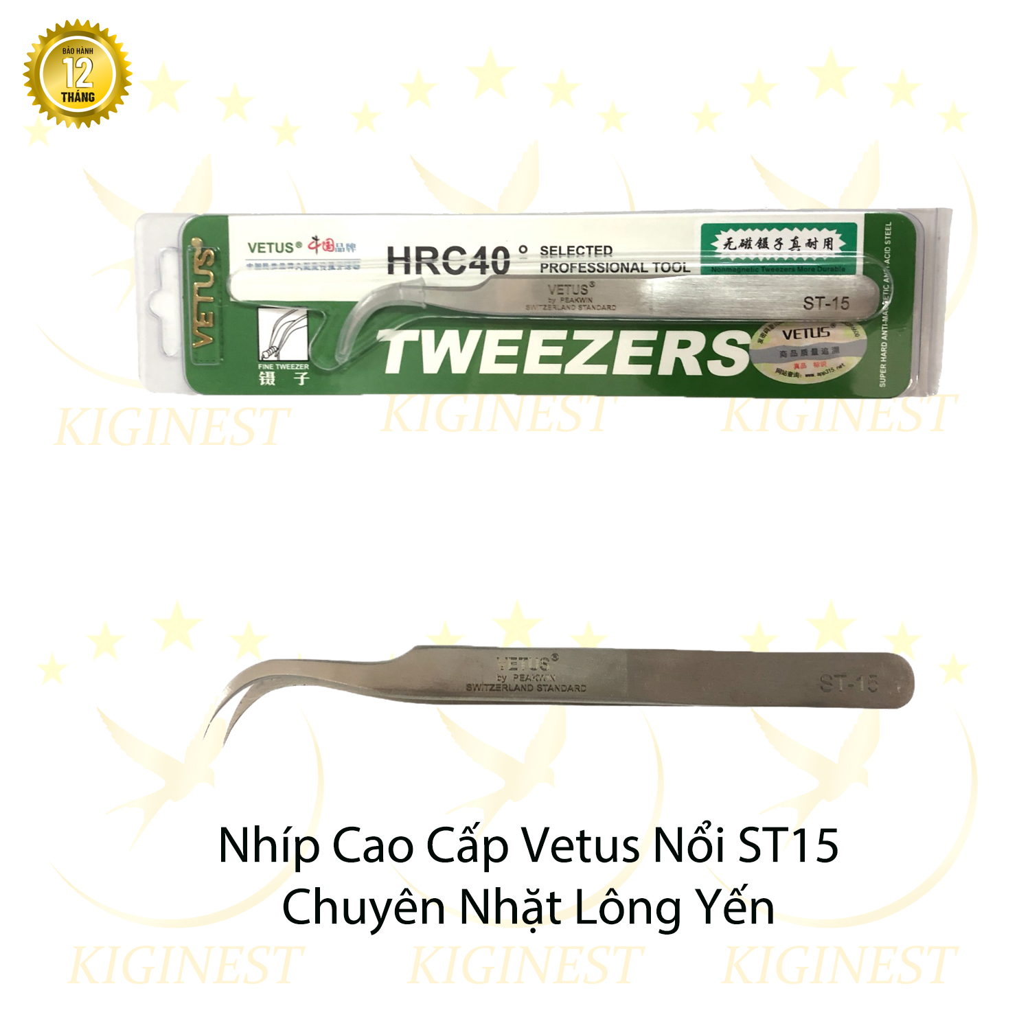 Nhíp vetus chữ nổi cao cấp st-11, st-12. st-15 - hàng chính hãng cao cấp