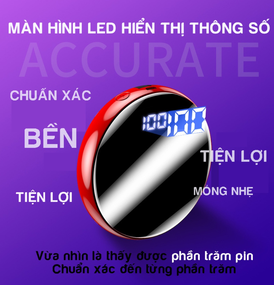 PIN SẠC DỰ PHÒNG CIRCLE LED 10000 mAh.