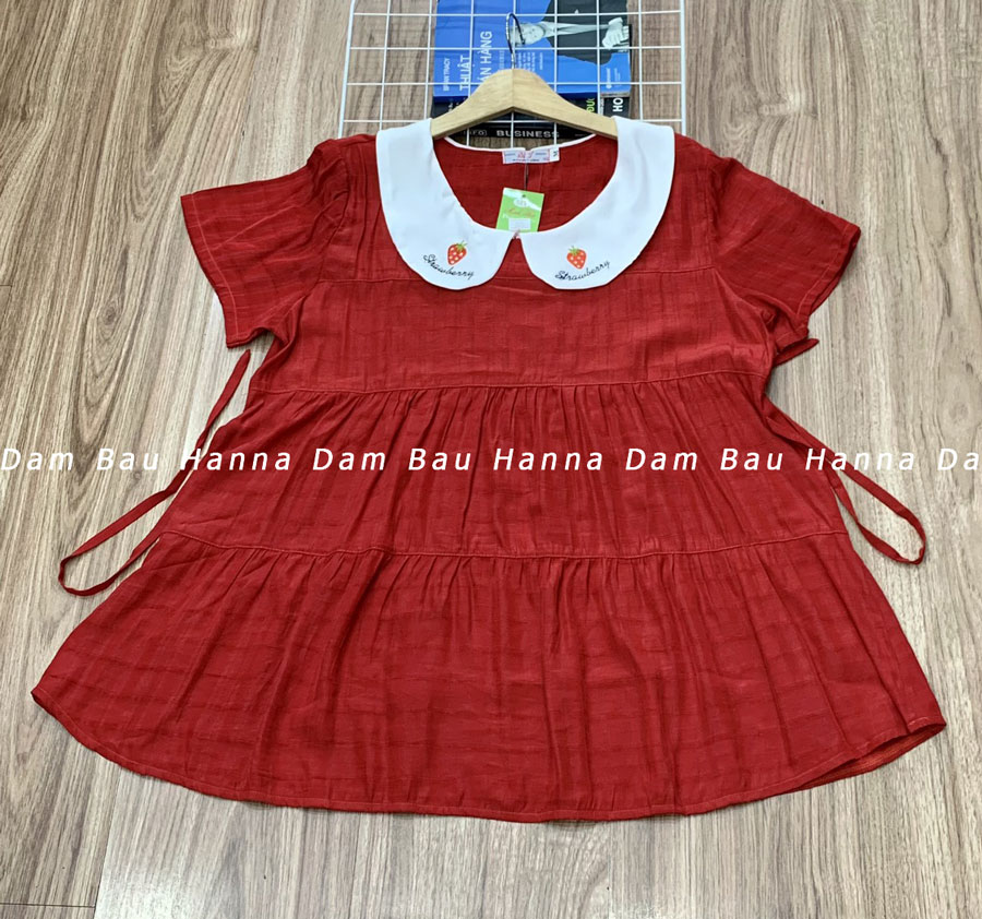 [HANNA - SIZE 40-65KG] Áo Bầu Công Sở - Áo Bầu Kiểu HANNA Cho Bầu Nhỏ Con Vải Lụa Cao Cấp Thoáng Mát Free Size từ 40-65kg Dễ Thương