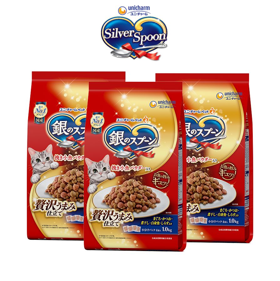 Thức Ăn Hạt Cho Mèo Silver Spoon (Unicharm Nhật Bản) 1KG - [Nông Trại Thú Cưng]
