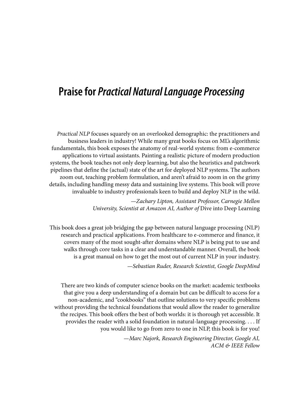 sách Practical Natural Language Processing A Comprehensive Guide to Building Real-World NLP Systems