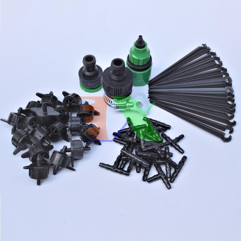 Set kit 18 head nozzles drip 8lit full wire, accessories tx-diy-061, vegetables irrigation self-assembly, watering plants, flower DIY