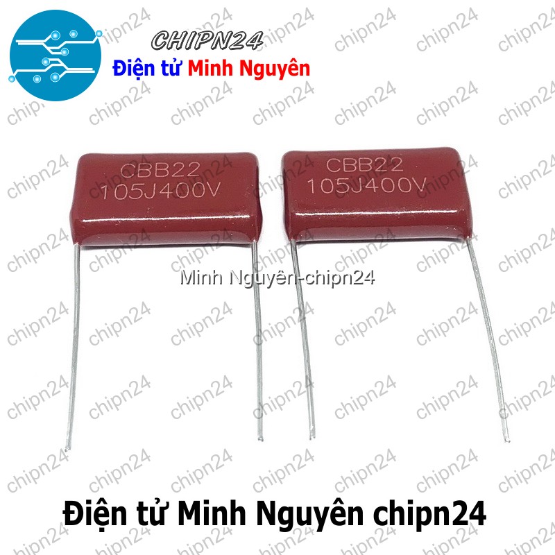[5 con] (F231) Tụ CBB 400V 105J P=20mm (105 1uF) - HH001181
