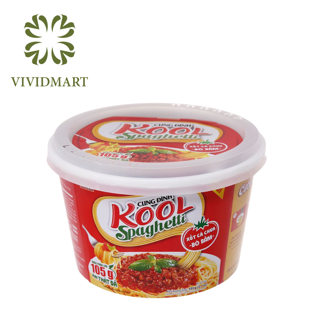 [1 BOLW] - Cung Dinh Kool Bowl 3 flavors: Spaghetti with ground beef, mixed noodles with Korean-style BBQ pork ribs and mixed pho noodles with Hong Kong-style black sauce (80 - 105g/Bowl) (Micoem)