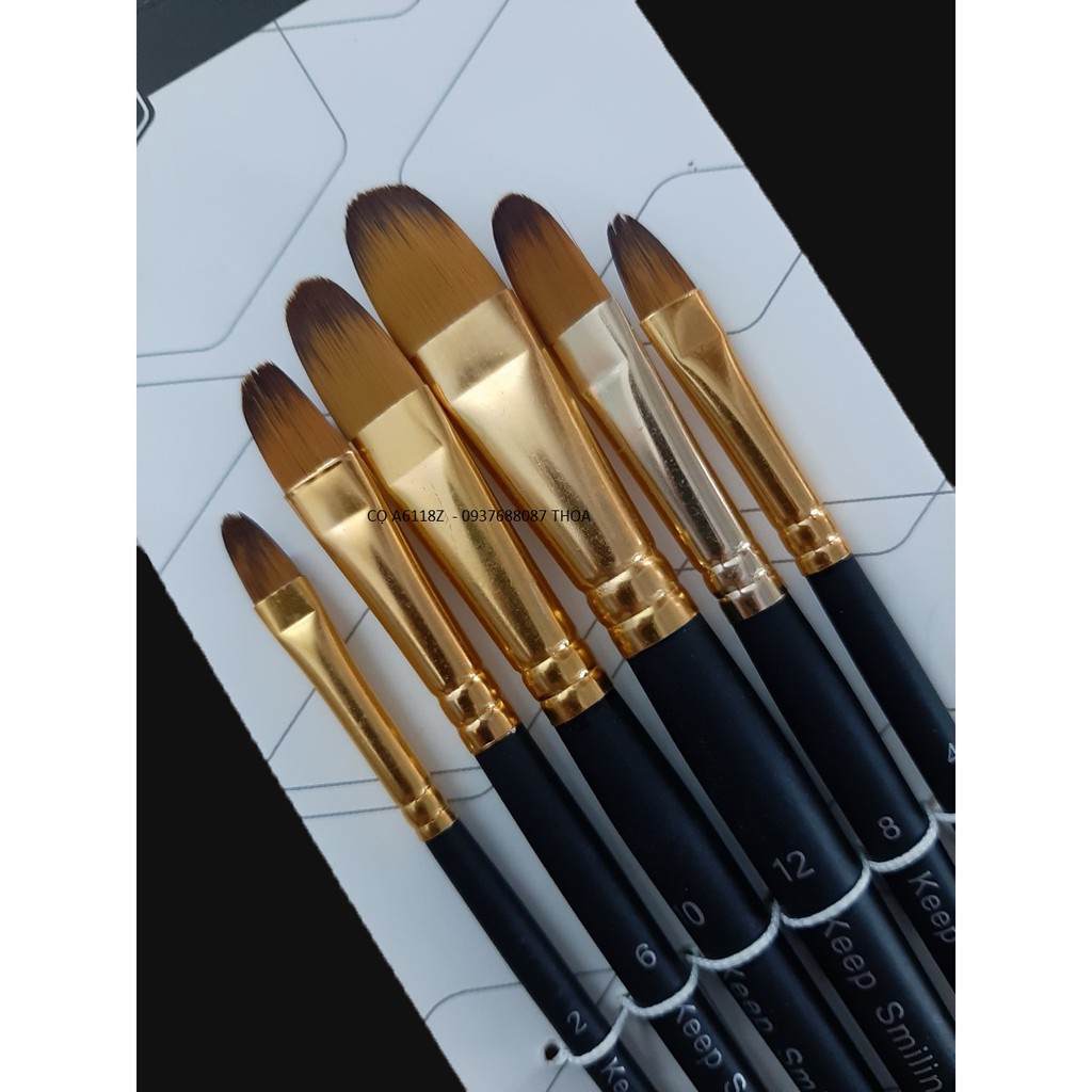 Bộ cọ đầu oval keep smiling a6118z -dụng cụ vẽ tâm tâm
