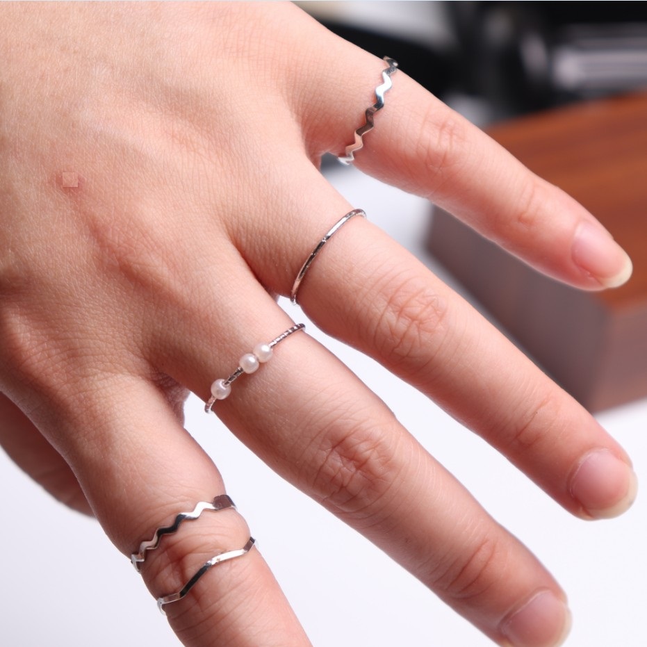 [HCM]Set  5 Chiếc Nhẫn Ngọc Trai Phong Cách Hàn 5NHANNGOCTRAI01