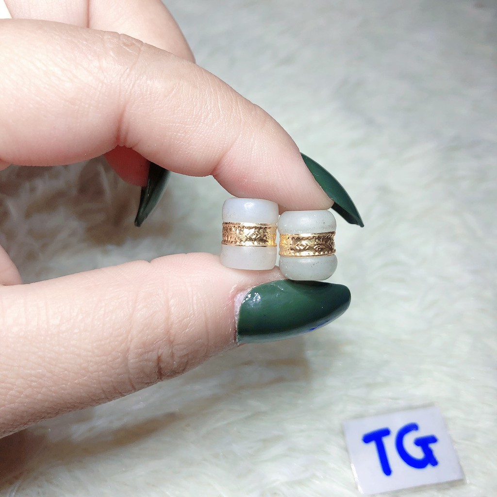 Lu thống bạch ngoc bọc giác vàng