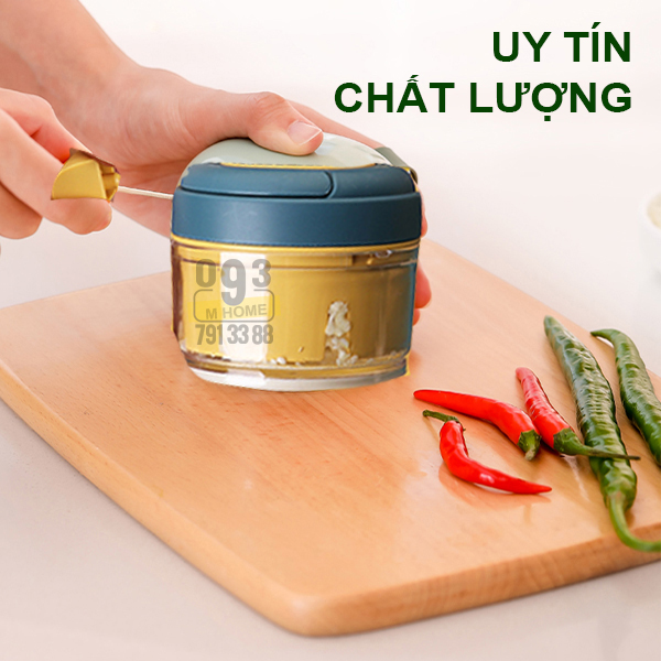 Dụng Cụ Xay Nghiền Hành Tỏi Ớt Kéo Dây Bằng Tay