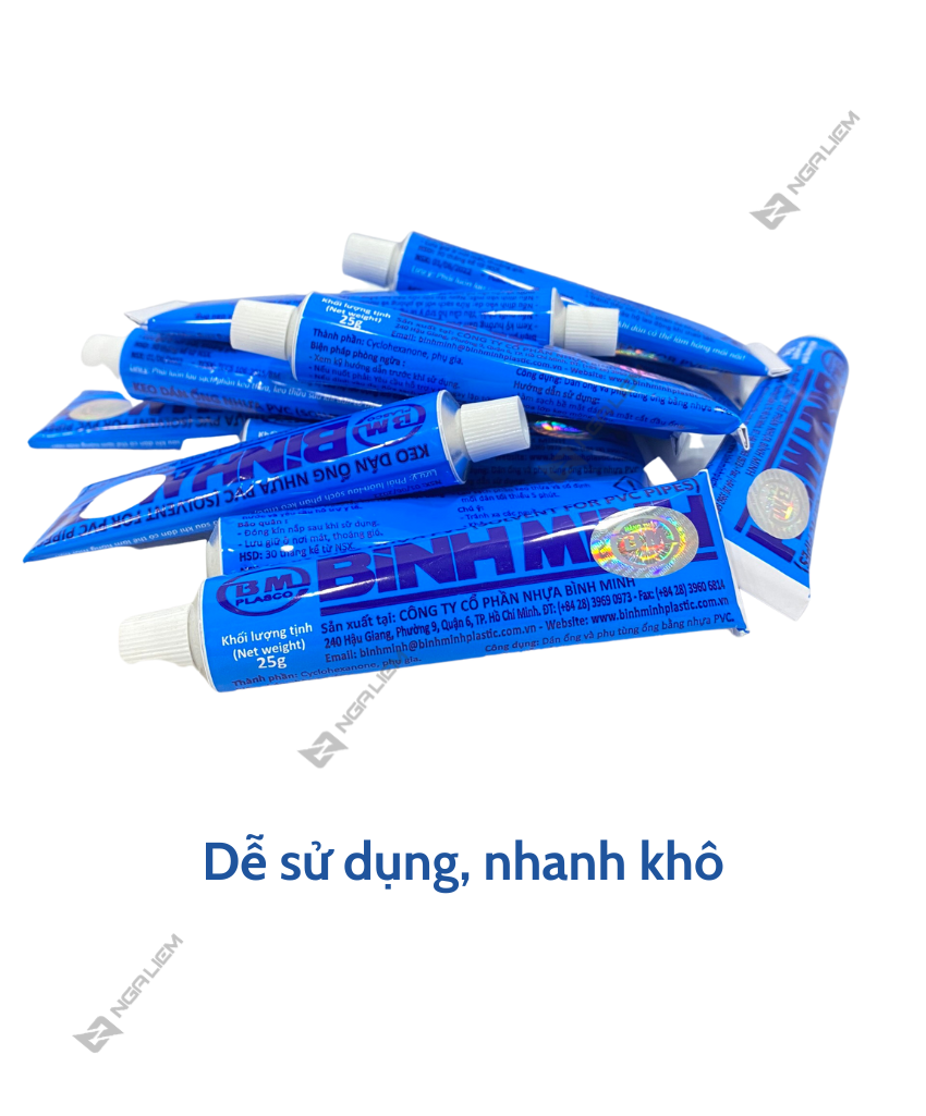 Keo Dán Ống Nhựa PVC BÌNH MINH (25gr, 50gr,100gr)
