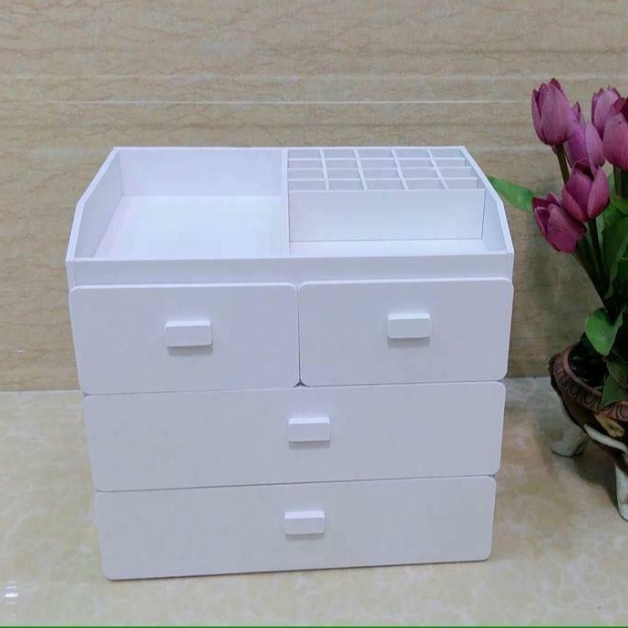 [HCM]Kệ Đựng Mỹ Phẩm  Đựng Trang Điểm 4 Tầng WHITE