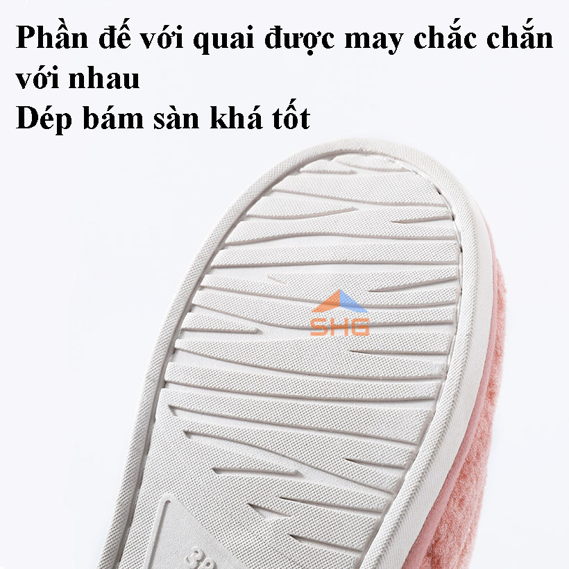 DÉP LÔNG ĐẾ CAO SU XOẮN SỌC CHÌM HÌNH THOI 3D CỰC SANG,QUAI MAY VÀO ĐẾ CHẮC CHẮN