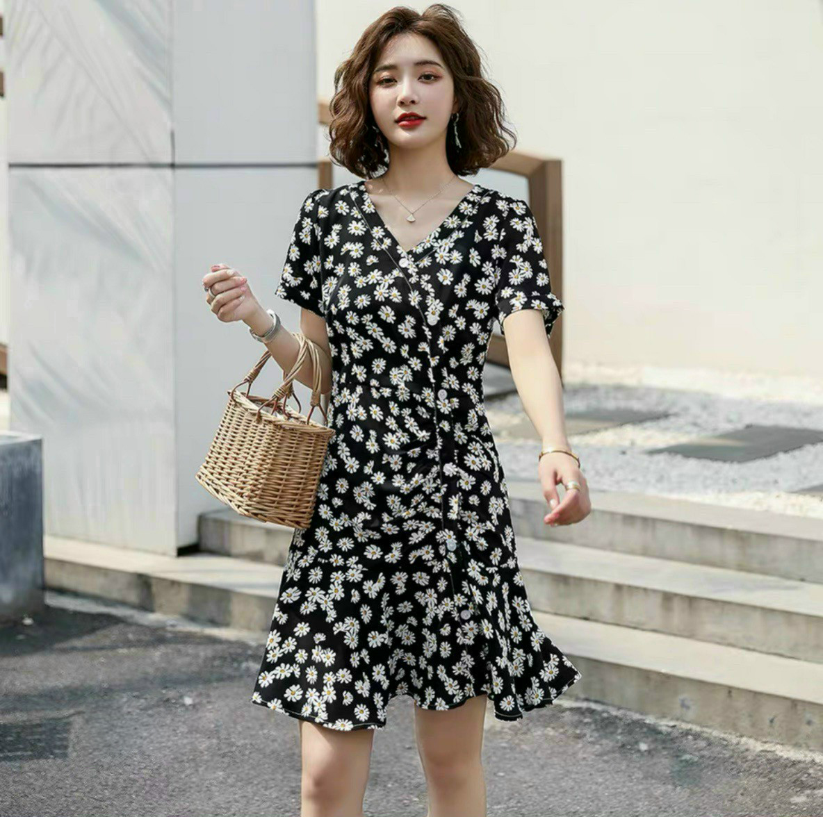 Đầm Nữ In Hoa Nhí Dễ Thương K-D0KN2