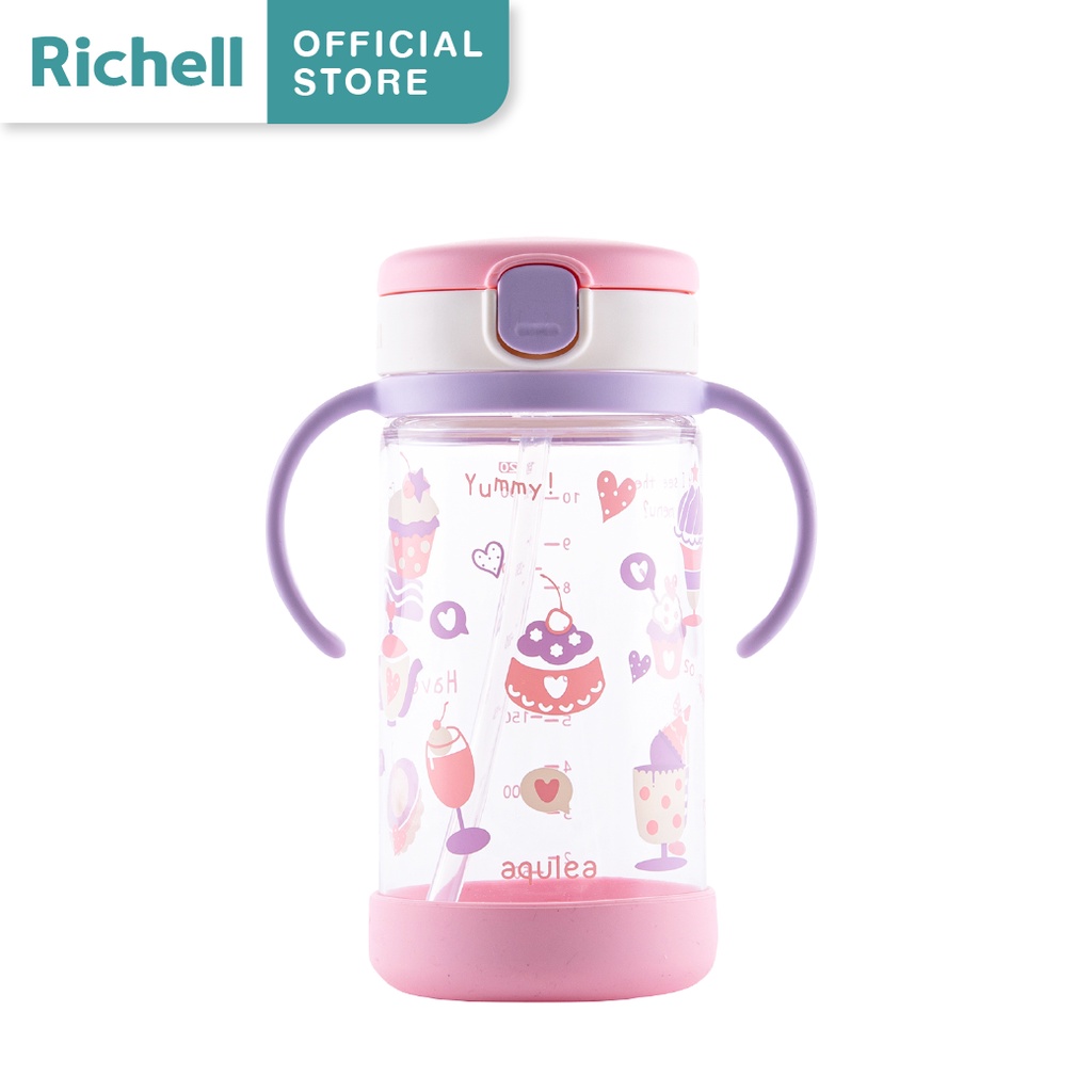 Bình ống hút RICHELL AQ 320ml có đế silicone | Baby