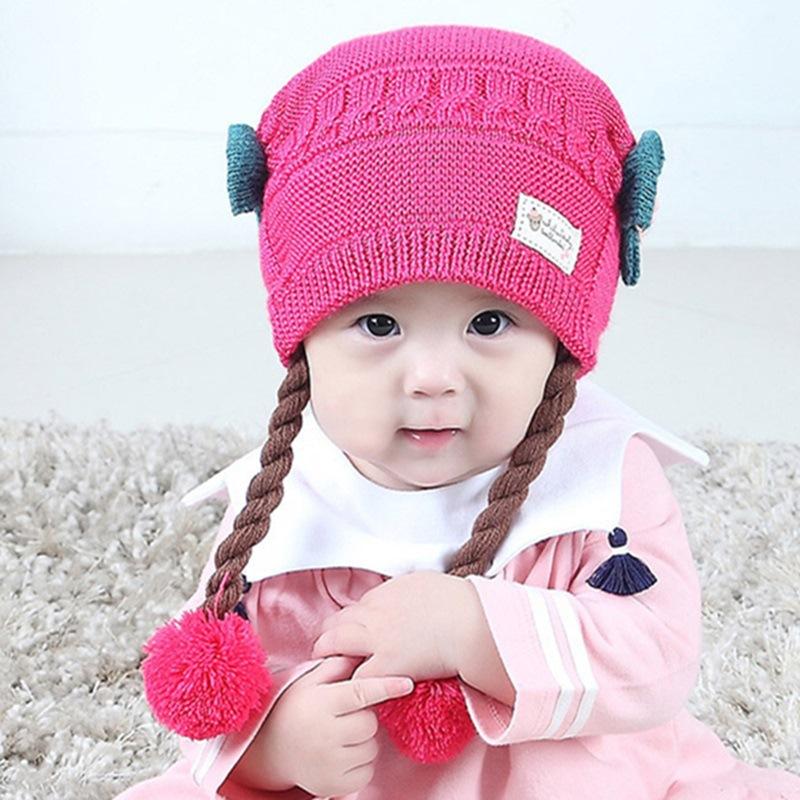[HCM]Mũ len tóc giả siêu cute cho bé