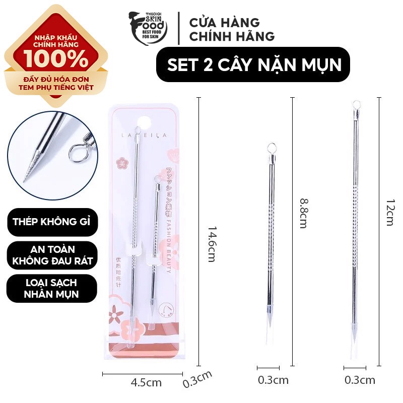 Cây nặn mụn hai đầu lameila acne needle e097