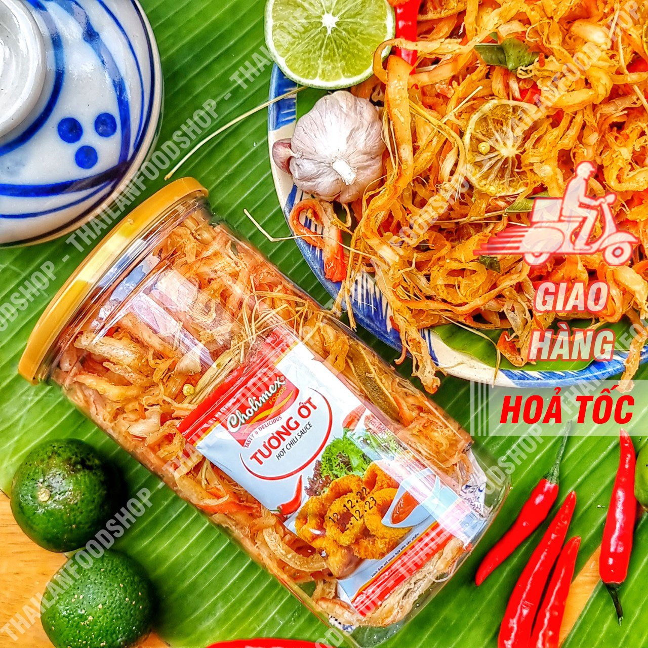 Mực Sợi Tomyum ( Mực Sợi Sốt Thái) - Lon 300gr