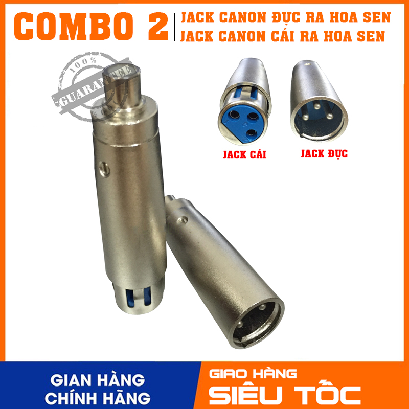 COMBO 2 Bộ 2 Jack Canon Đực và Cái ra AV (Bông sen) cao cấp [Ken Shop]