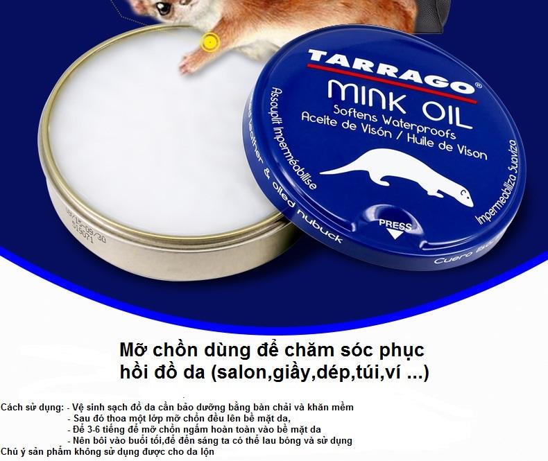 Mỡ chồn dầu xi bảo dưỡng đồ da cao cấp TARRAGO (Áo da túi xách giầy dép ví sofa nội thất ô tô ..)