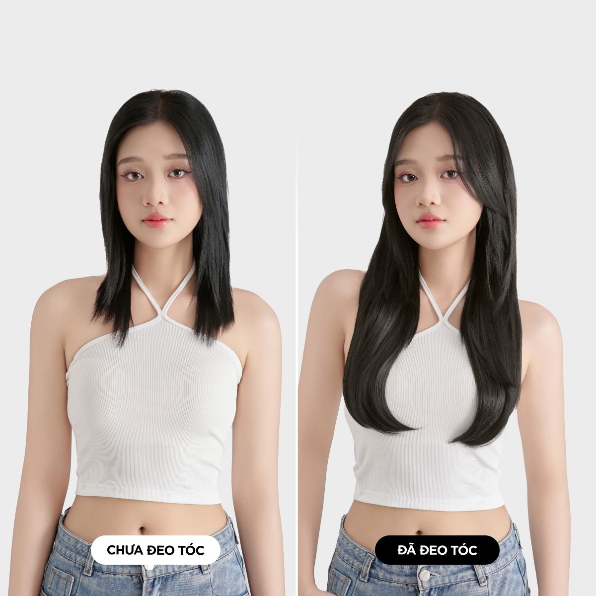 Tóc Kẹp 6 Phím CAPELLI Dáng Cúp 40-50cm
