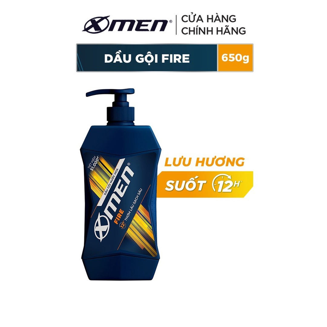 Dầu gội nước hoa X-Men Fire Active thơm mạnh mẽ 650g
