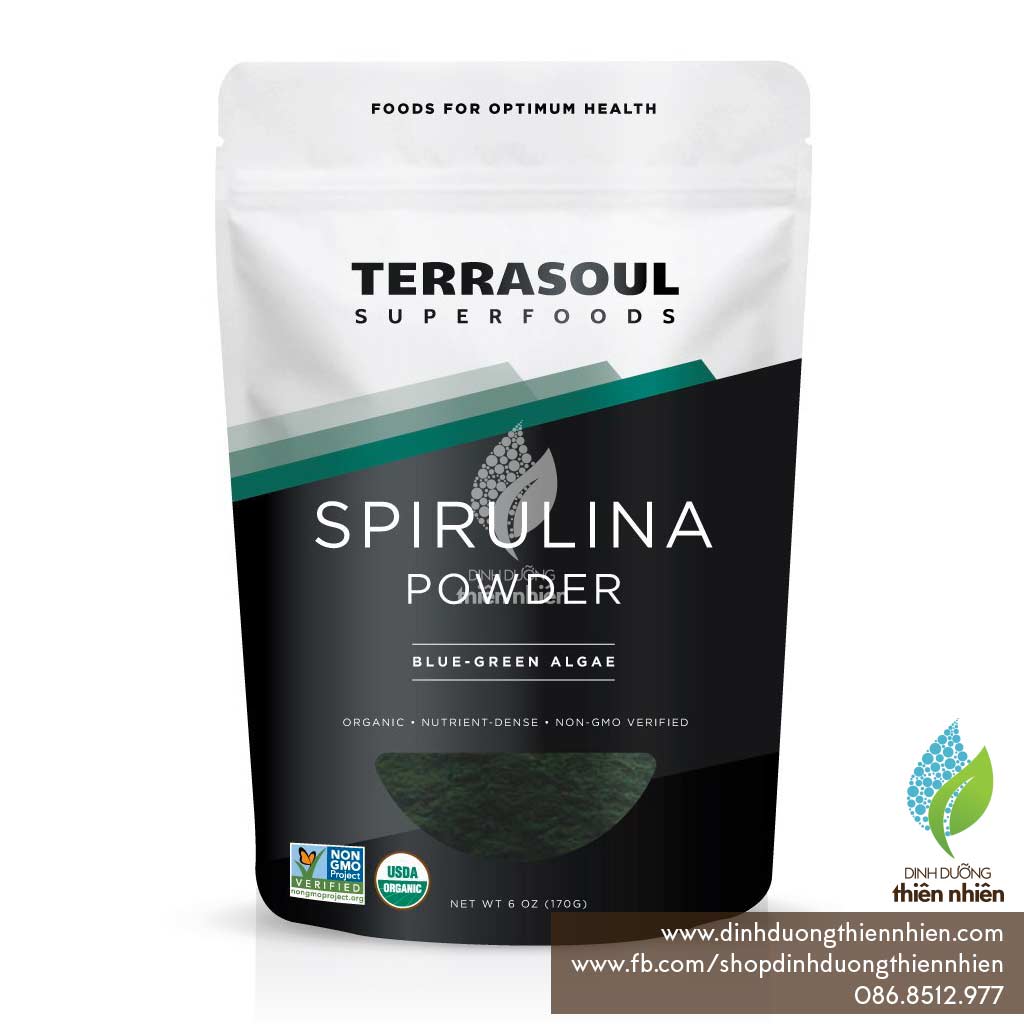 Bột Tảo Spirulina Hữu Cơ Terrasoul Superfoods Organic Spirulina Powder
