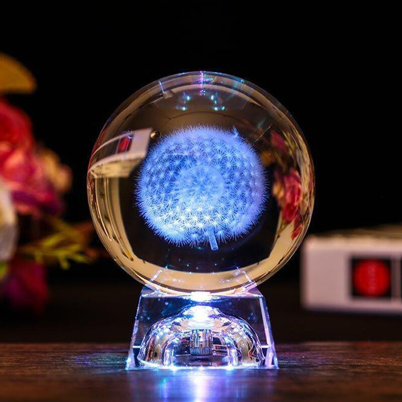 Bộ Quà Tặng Quả Cầu Pha Lê 3D LED Thuận Buồm Xuôi Gió (tặng hộp quà + đế đèn led)