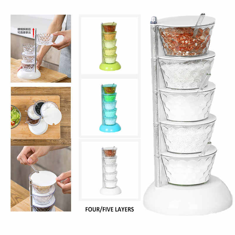 HỘP ĐỰNG GIA VỊ 4 TẦNG QUAY 360