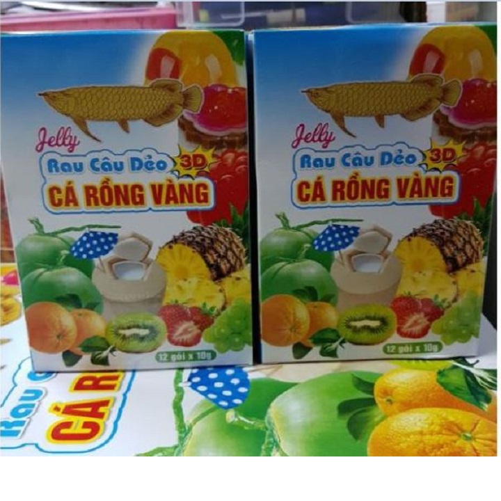 [2 gói] rau câu dẻo 3D cá rồng vàng (10g/gói)