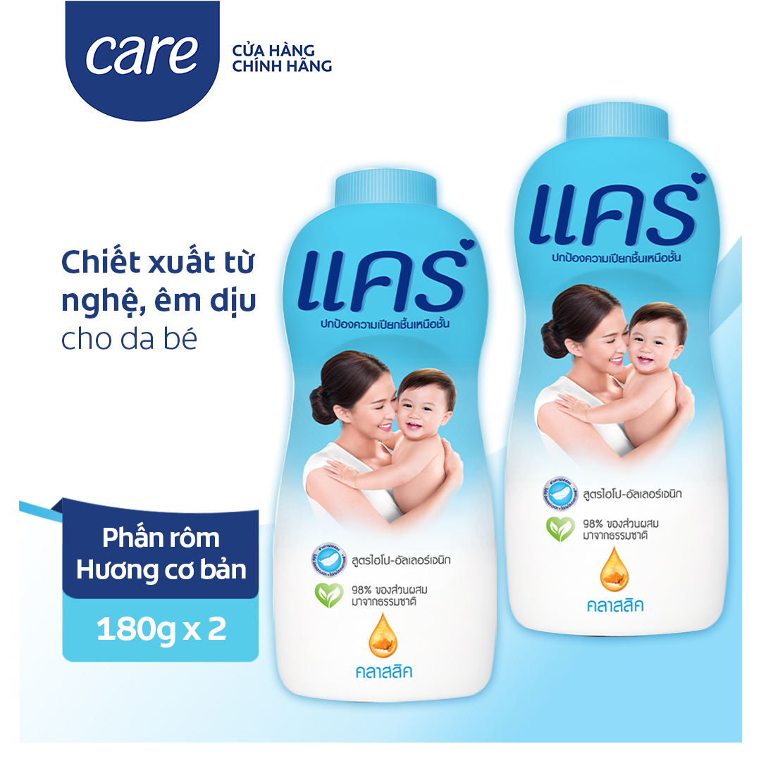 HB gift Bộ 2 Phấn rôm em bé Care từ thiên nhiên 180g x2