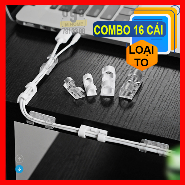 Combo 10 Nút Kẹp Cố Định Dây Cáp Điện Móc Kẹp Chia Dây Điện
