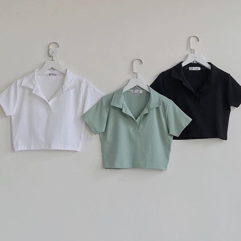 Áo croptop thun cổ đức ôm body chất cottong mát mịn CRT03 thời trang Ulzzang, áo thun polo unisex, áo thun ôm body, áo dáng ngắn nữ, áo nữ ngắn tay, áo phông nữ, áo phông có cổ, áo croptop kiểu, áo CROPTOP NỮ, KHO SỈ