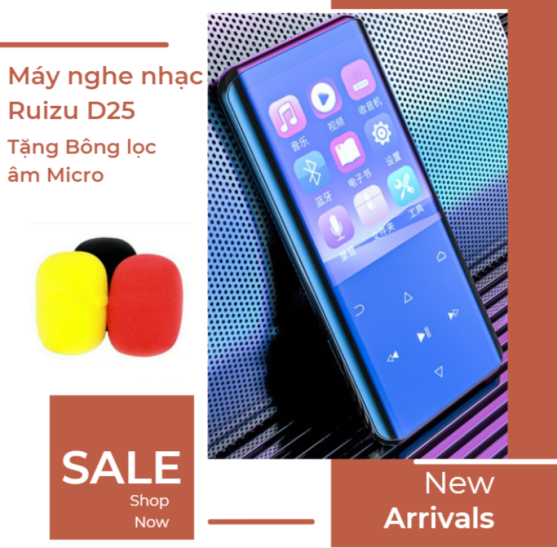 Máy nghe nhạc Ruizu D25 hỗ trợ Bluetooth 5.0 bộ nhớ trong 16G - Hifi Music Player Ruizu D25 Tặng kèm Bông lọc âm cho Micro - Hàng chính hãng