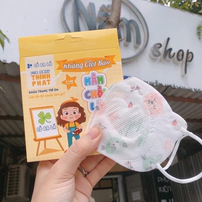 (10 cái) Khẩu Trang Trẻ Em Mầm Chồi Lá Thịnh Phát