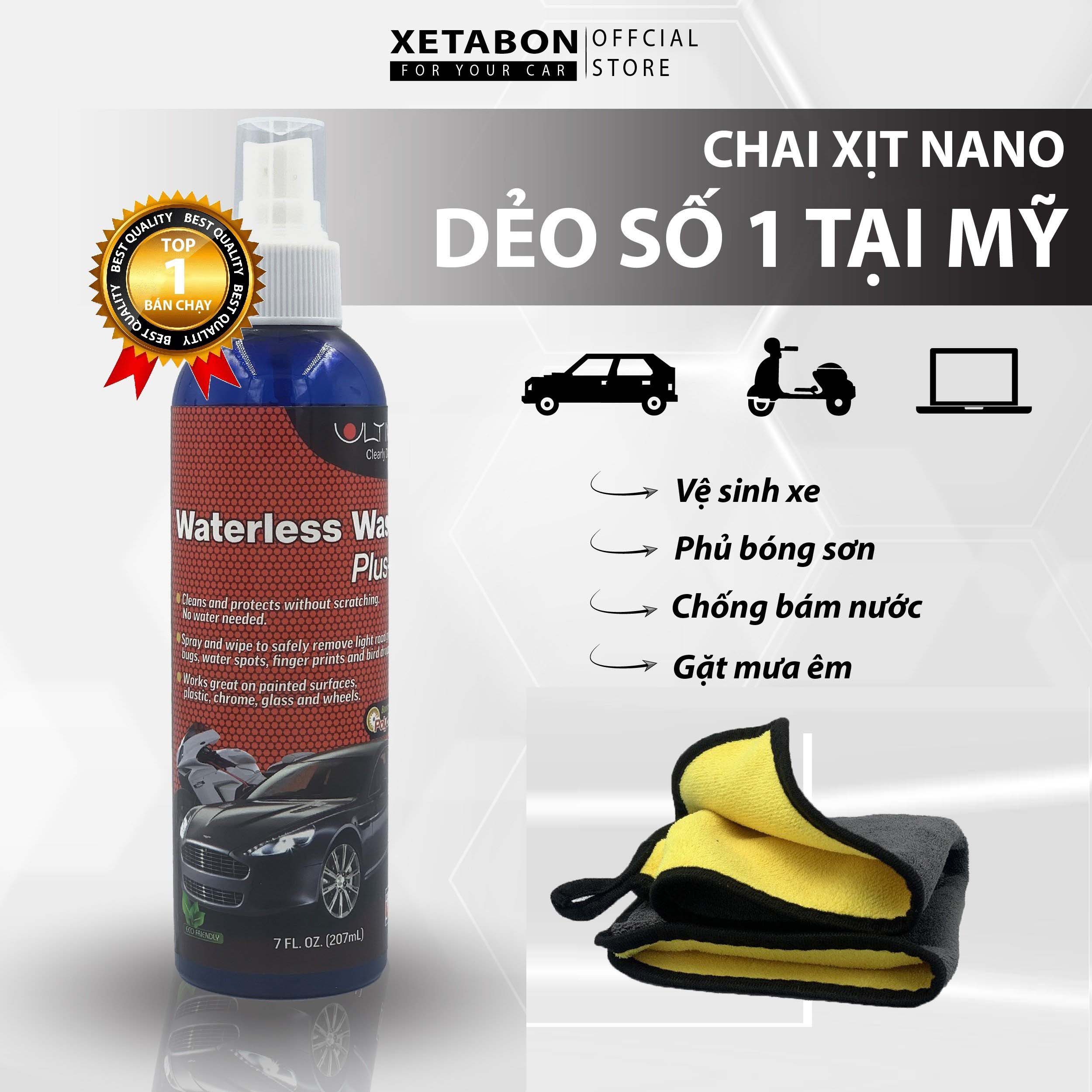 Chai xịt nano dẻo Ultima vệ sinh chống bám nước kính ô tô phủ bóng sơn xe dung tích 650ml 200ml xịt 