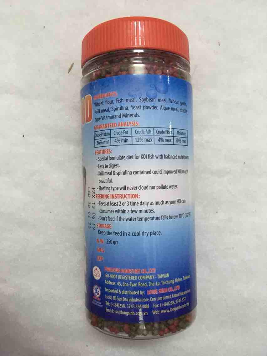 [HCM]Thức ăn cho cá Koi tăng màu nhanh 250g