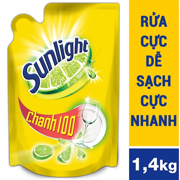 [HCM] Túi Nước Rửa Chén Sunlight Chanh 1.4kg ( Date mới)