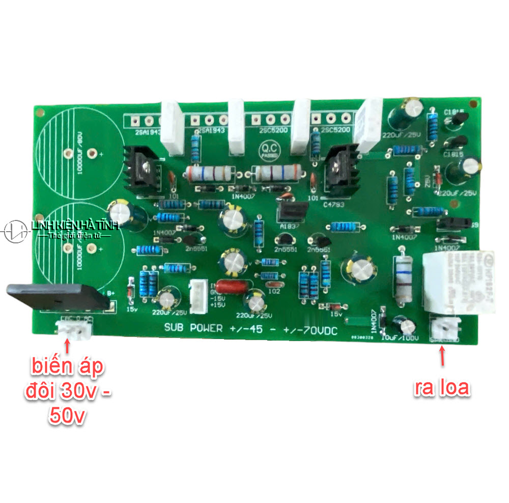 Mạch công suất sub loại 4 sò mạch sub 4 sò liền nguồn có mach bảo vệ 250W