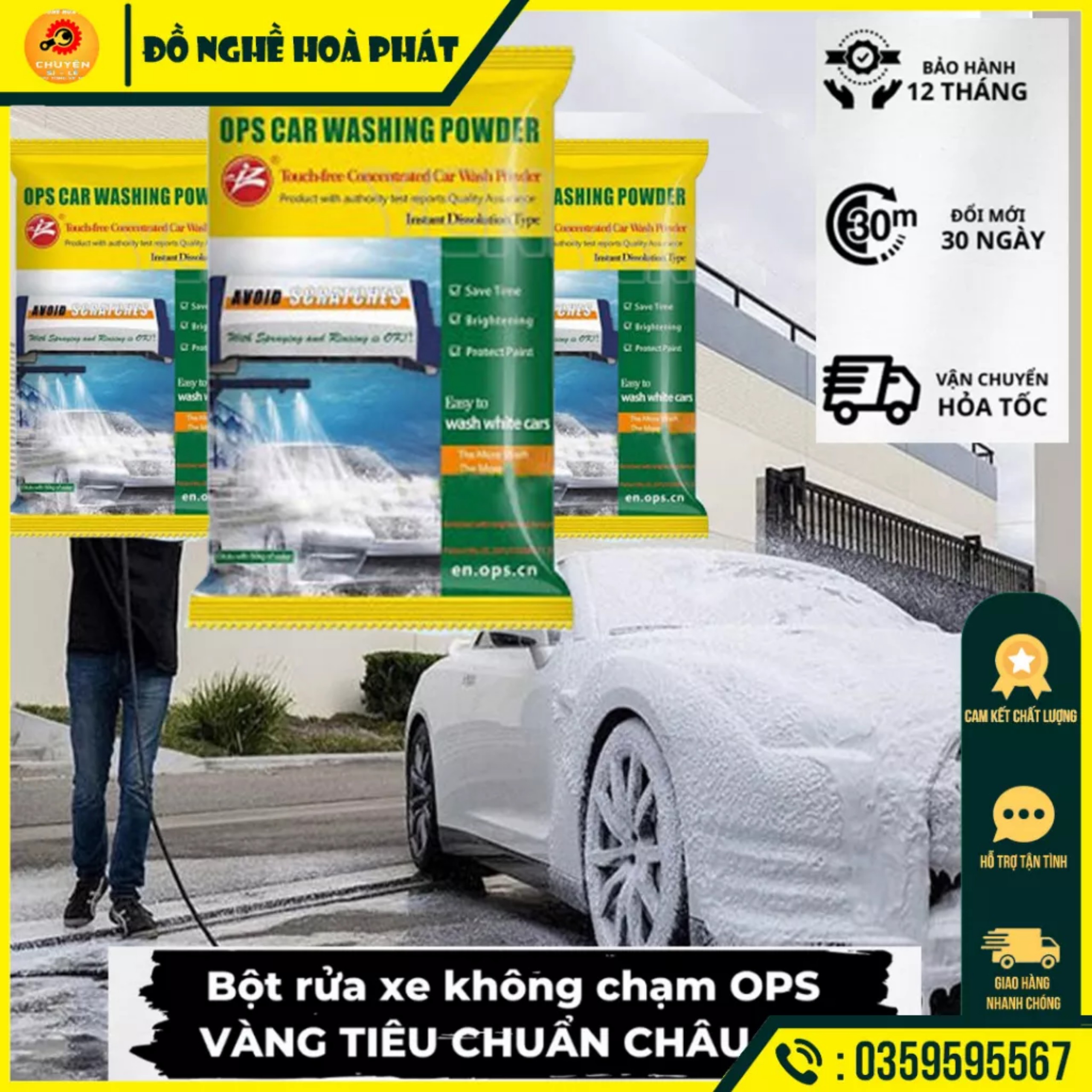 Bột rửa xe không chạm ops - bột tạo bọt rửa xe bọt tuyết huyền thoại bột rửa xe không chạm ops vàng