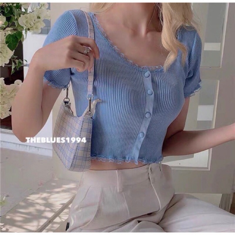 ÁO CROPTOP PHỐI REN XINH XINH