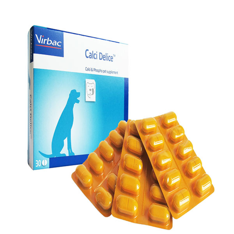 Canxi Pháp Calci-Delice - Bổ xung Canxi và khoáng chất cho thú cưng - Vỉ 10 viên