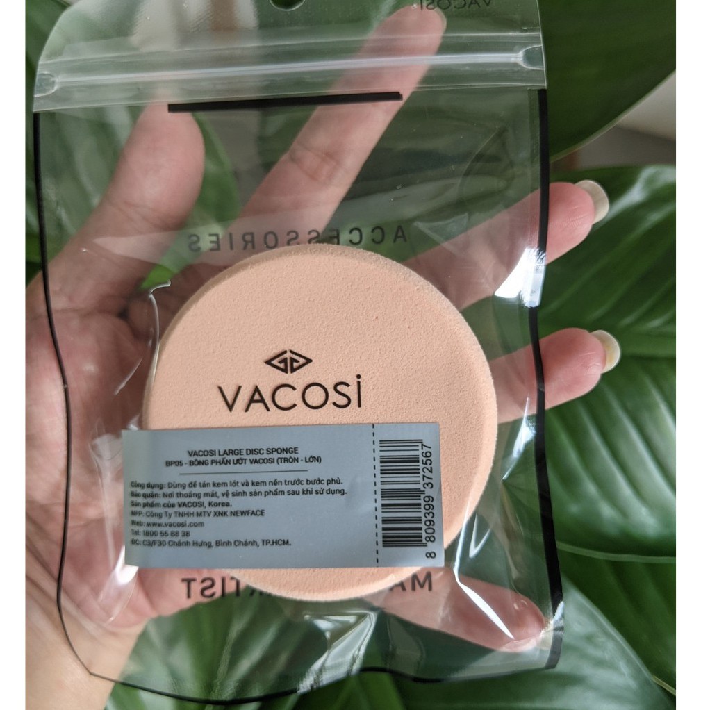 [CHÍNH HÃNG] Bông Phấn Ướt Tròn Lớn Vacosi Large Disc Sponge BP05