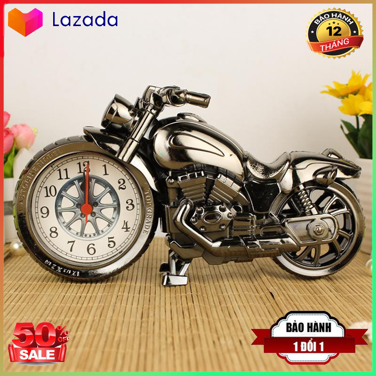 Đồng hồ để bàn xe moto phân khối lớn , Đồng hồ mini để bàn , Đồng hồ trang trí bàn làm việc- đồng hồ báo thức xe moto