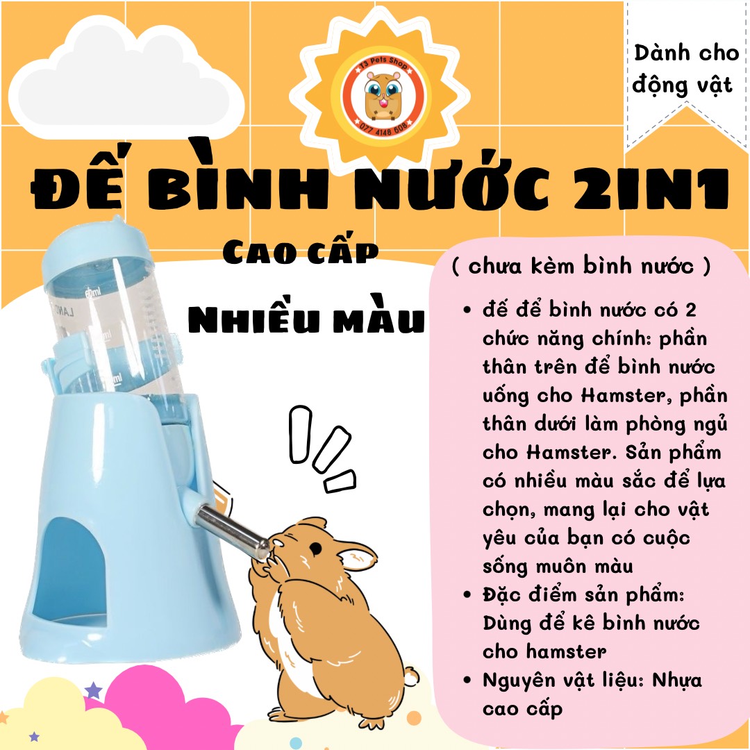 Đế nhựa 2in1 để bình nước dành cho hamster