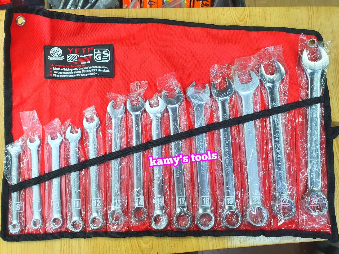 Bộ Cờ Lê Vòng Miệng Yeti 14 Cái 8-24mm Nặng Khoảng 1792g Bộ Chìa Khóa Vòng Miệng Yeti