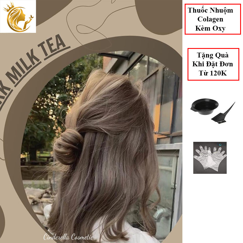 Milk Tea Color Hair Dye with Oxygen