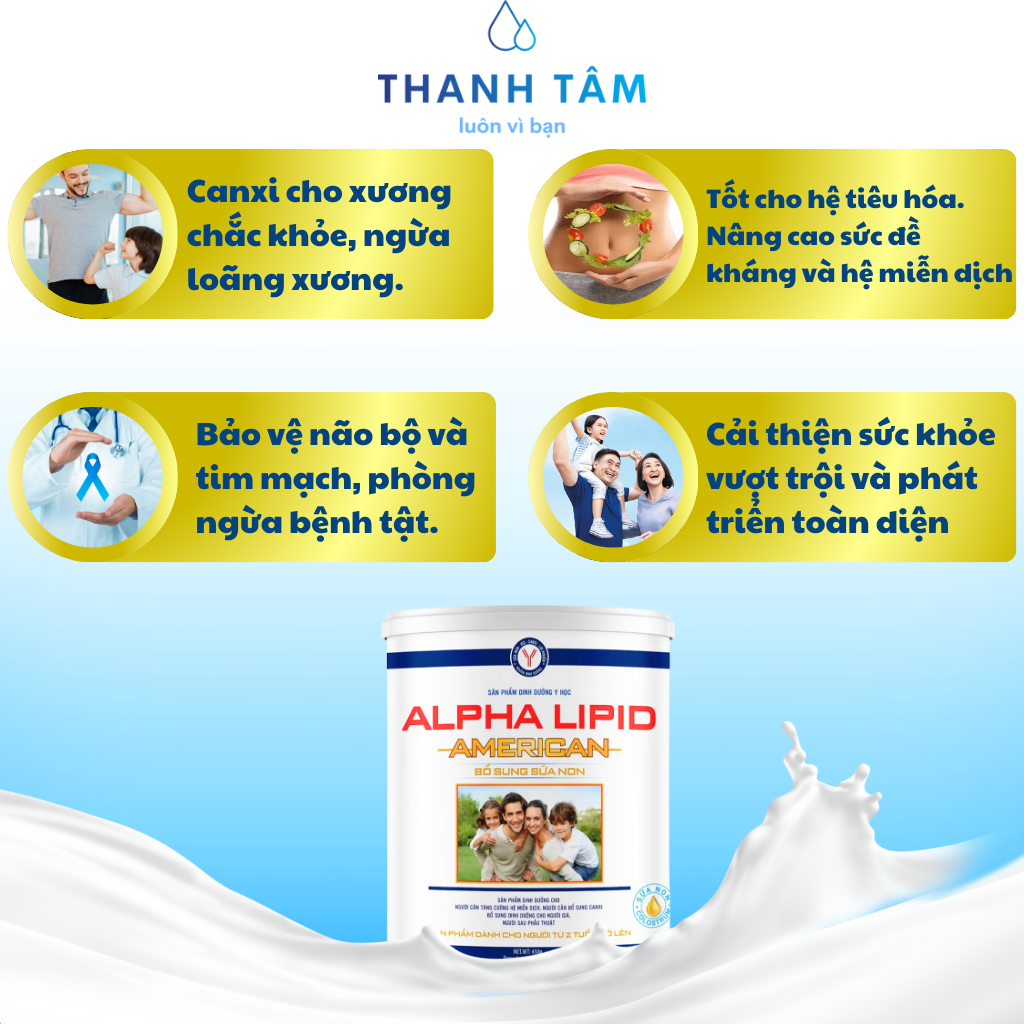 Combo 2 lon sữa alpha lipid - Sữa alpha lipid american 450g