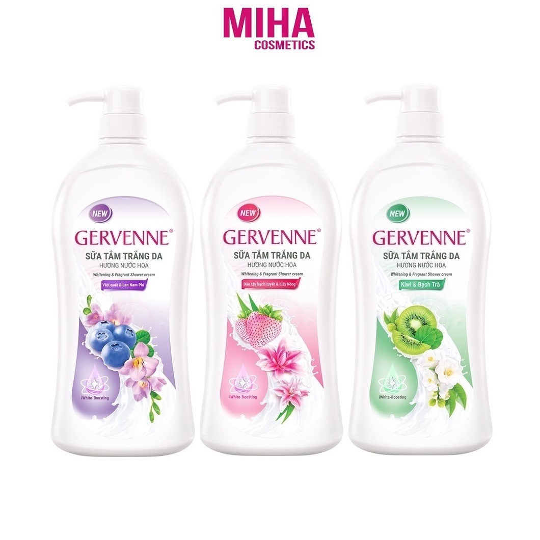Sữa tắm dê dưỡng ẩm trắng da gervenne 900g