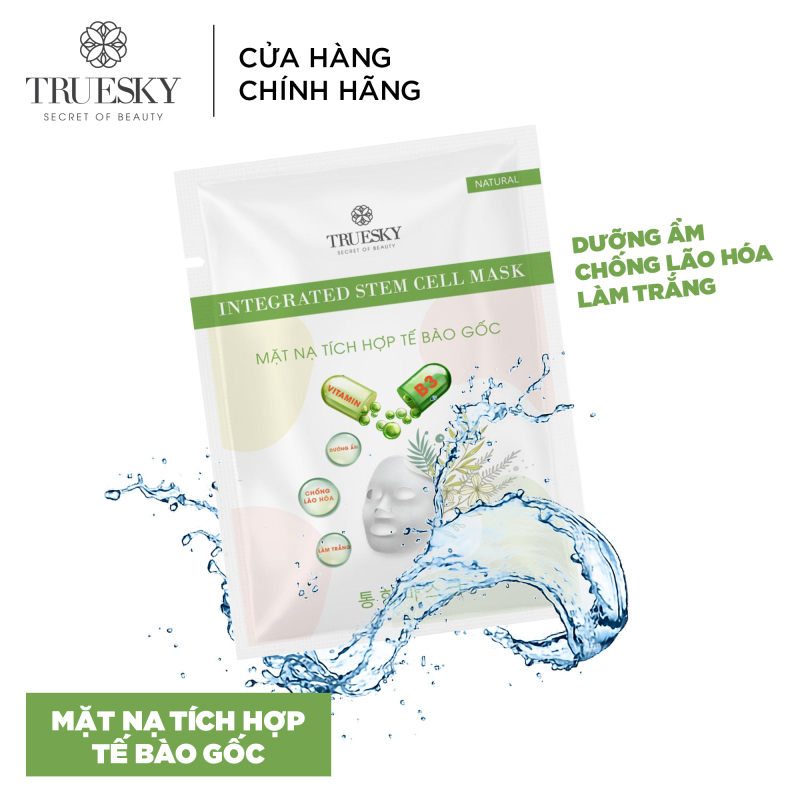 Mặt nạ giấy tích hợp tế bào gốc Truesky giúp làm sáng da, dưỡng ẩm và ngăn ngừa lão hoá - Integrated Steam Cell Mask